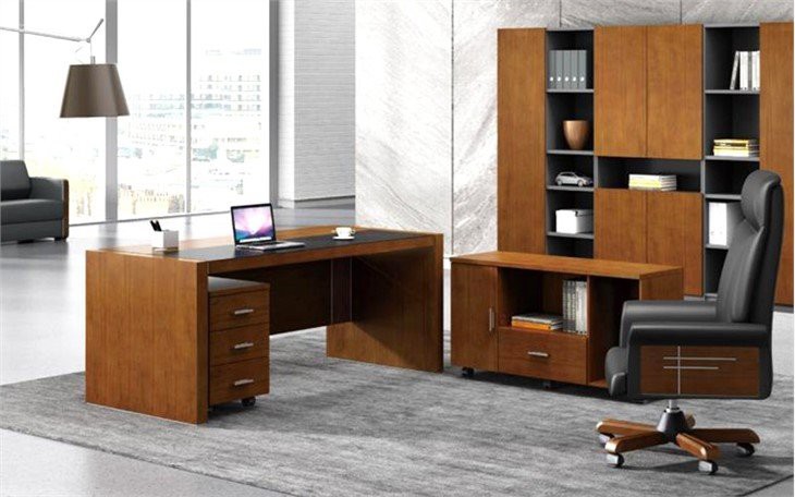 L Shaped Modern Executive Office Desk Set